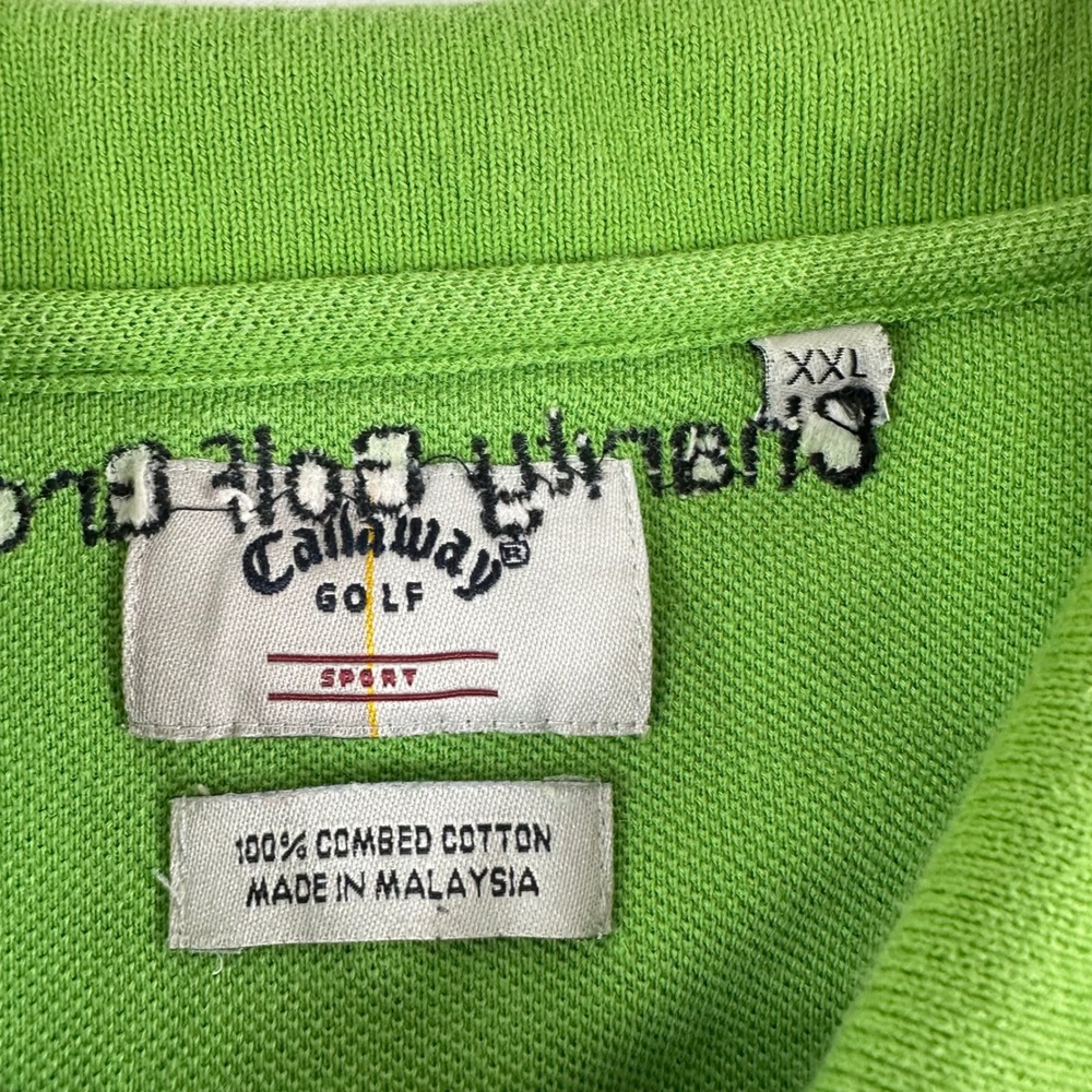 Callaway Golf Sport Polo Shirt Mens XXL Lime Green Short Sleeve - Picture 2 of 8